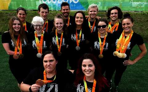 New Zealand Paralympic Team celebrates as the Rio 2016 Paralympic Games draws to a close