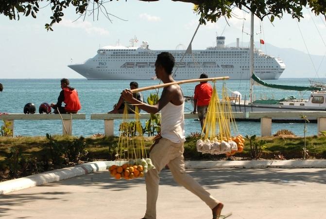 Carnival Australia CEO Ann Sherry And Timor-Leste Special Adviser Steve Bracks Hail First Cruise Ship Visit to Dili