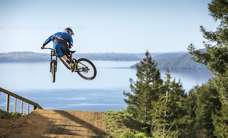 Whip it with a view at the Skyline Rotorua Mountain Bike Gravity Park.  Credit: the Skyline Mountain Bike Gravity Park. 