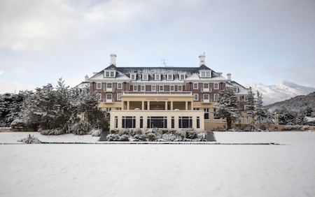 Chateau Tongariro Hotel in winter.