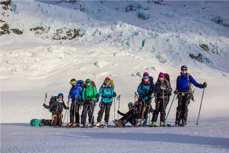 All girls ski touring group winter 2014.