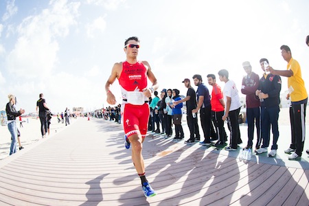 Javier Gomez in action at Challenge Dubai. Credit: Sascha Deforth 