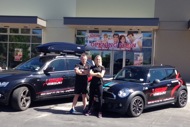 Ready for action – Snap Fitness team Daniel Parsonage and Hannah Dodd.