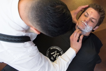 Richie McCaw during his shave down.