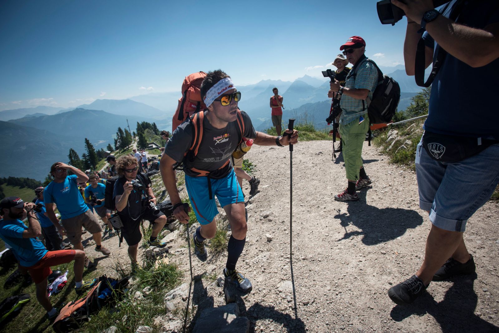 Aaron Durogati (ITA) arrives at the summit of the Zwölferhorn.