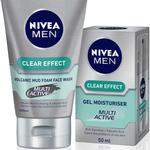 Take control of problem skin... Introducing NEW NIVEA MEN Clear Effect Volcanic Mud Foam Face Wash and Gel Moisturiser